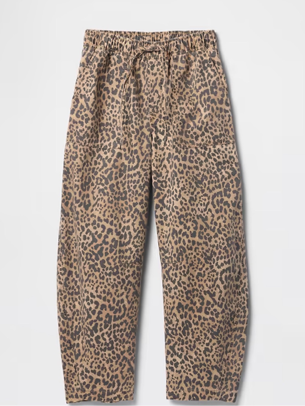 Gap Mid Rise Soft Pull-On Barrel Jeans cheetah print small